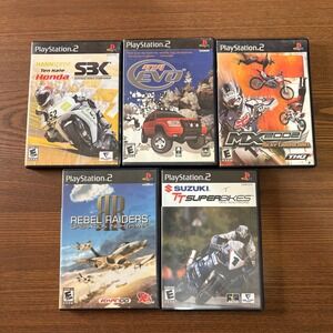 Sony PlayStation 2 Video Game Lot 5 Games Good Racing Flight Combat Bundle PS2